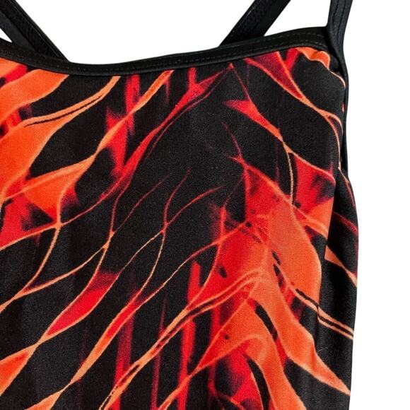 Speedo One Piece Swimsuit Style 719854 Black Orange Size 32/8 - Picture 2 of 7